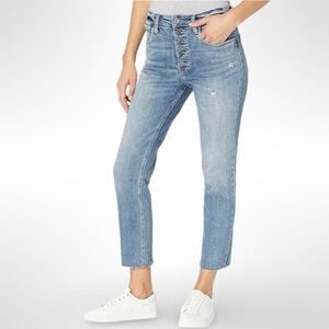 Kut From The Kloth Reese High Rise Ankle Straight Leg Jeans Size 6 Light Wash